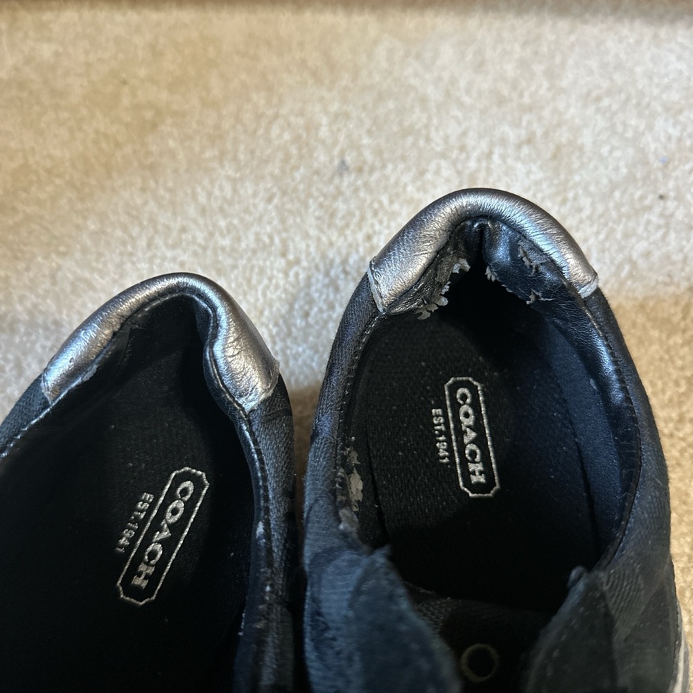 COACH Jayme Signature Sneakers Shoes Womens Black Suede Size 10M - Picture 7 of 7